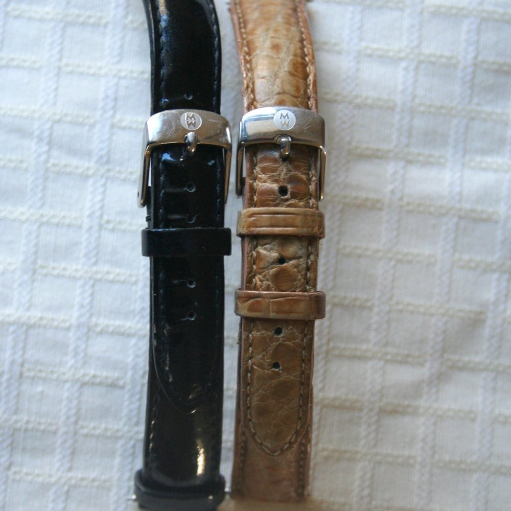 Michele Leather Watch (2) Bands Black & Tan